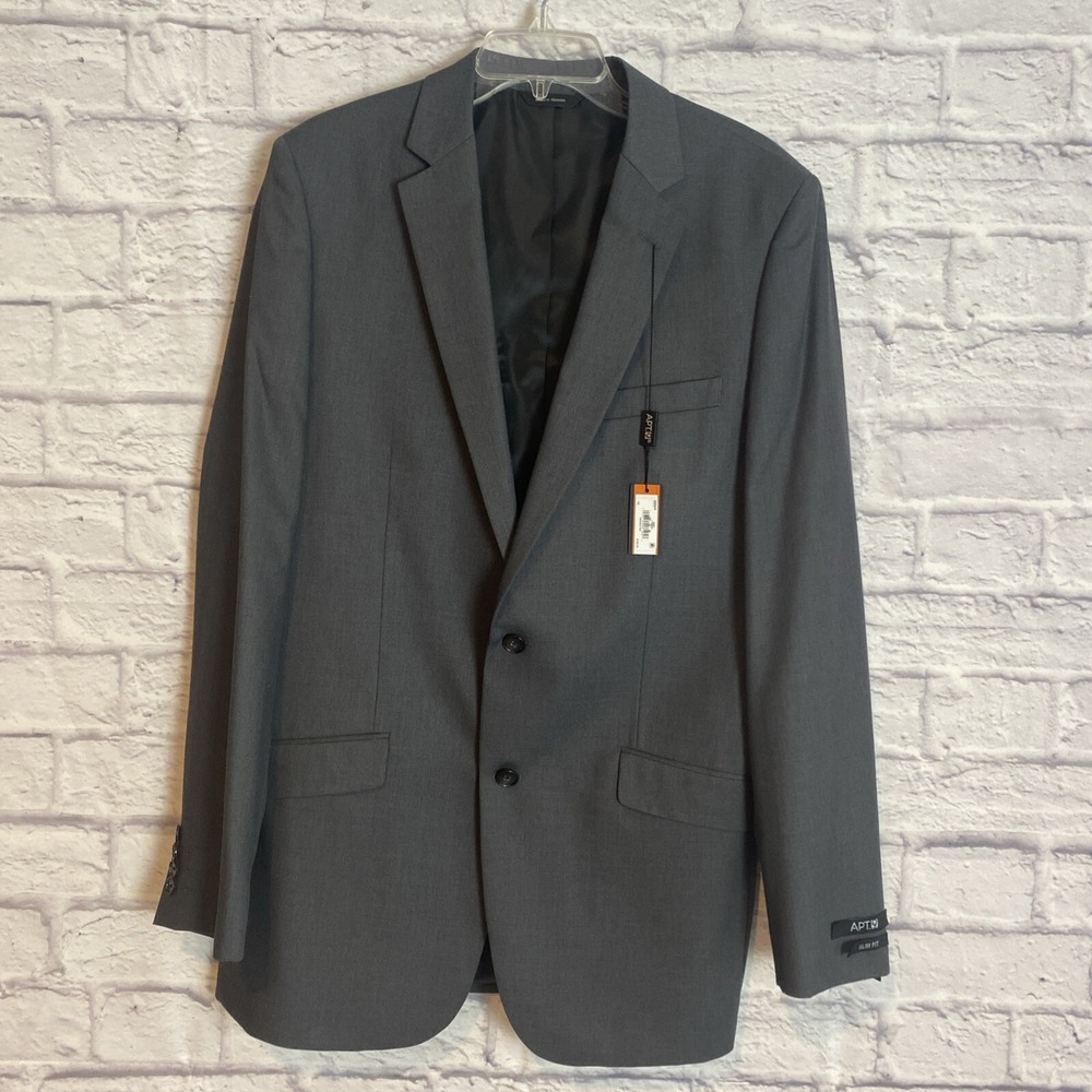 Apartment 9 Men's NWT Grey Slim Fit Career Suit Blazer Academia Jacket Size 42L